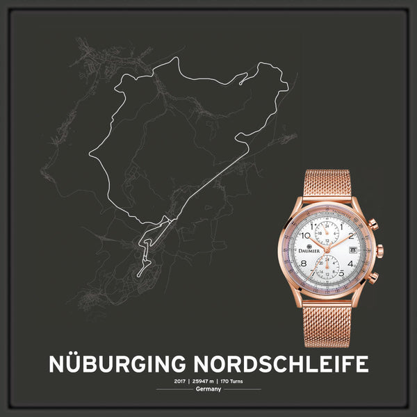 NURBURG Amber Silver Watch_race